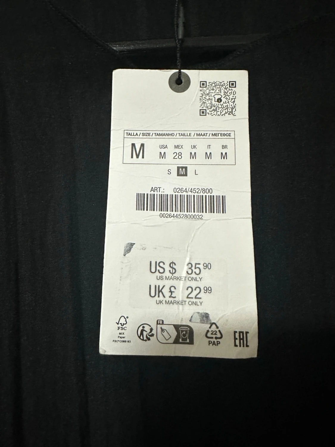 Svart plisserad blus från Zara