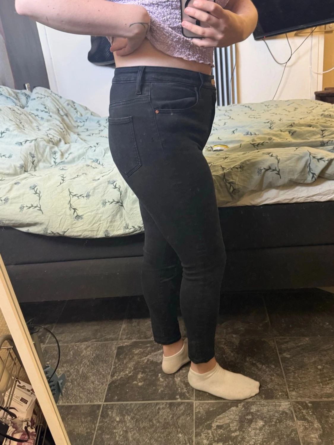 Svarta skinny jeans med hög midja - 1