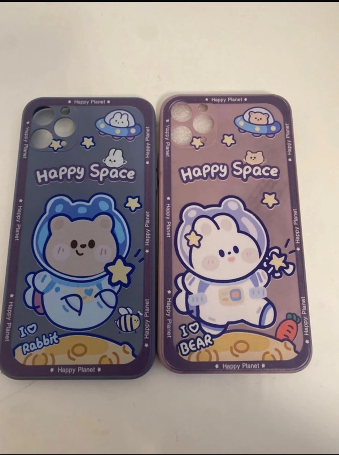 Söta mobilskal Happy Space blå & rosa11 pro max 