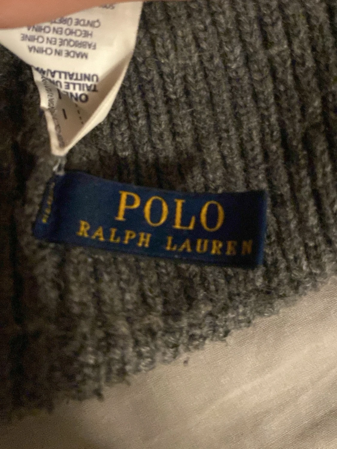 Grå ribbstickad mössa Polo Ralph Lauren - 2