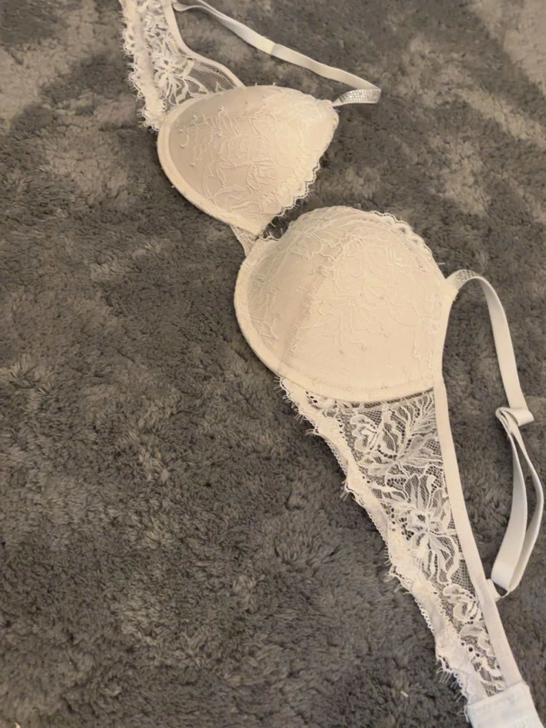 Vit spetts bh med glitter - 1