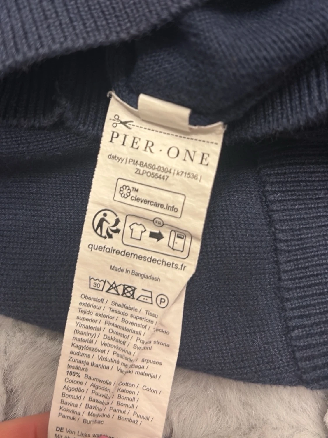Mörkblå stickad tröja Pier One - 2