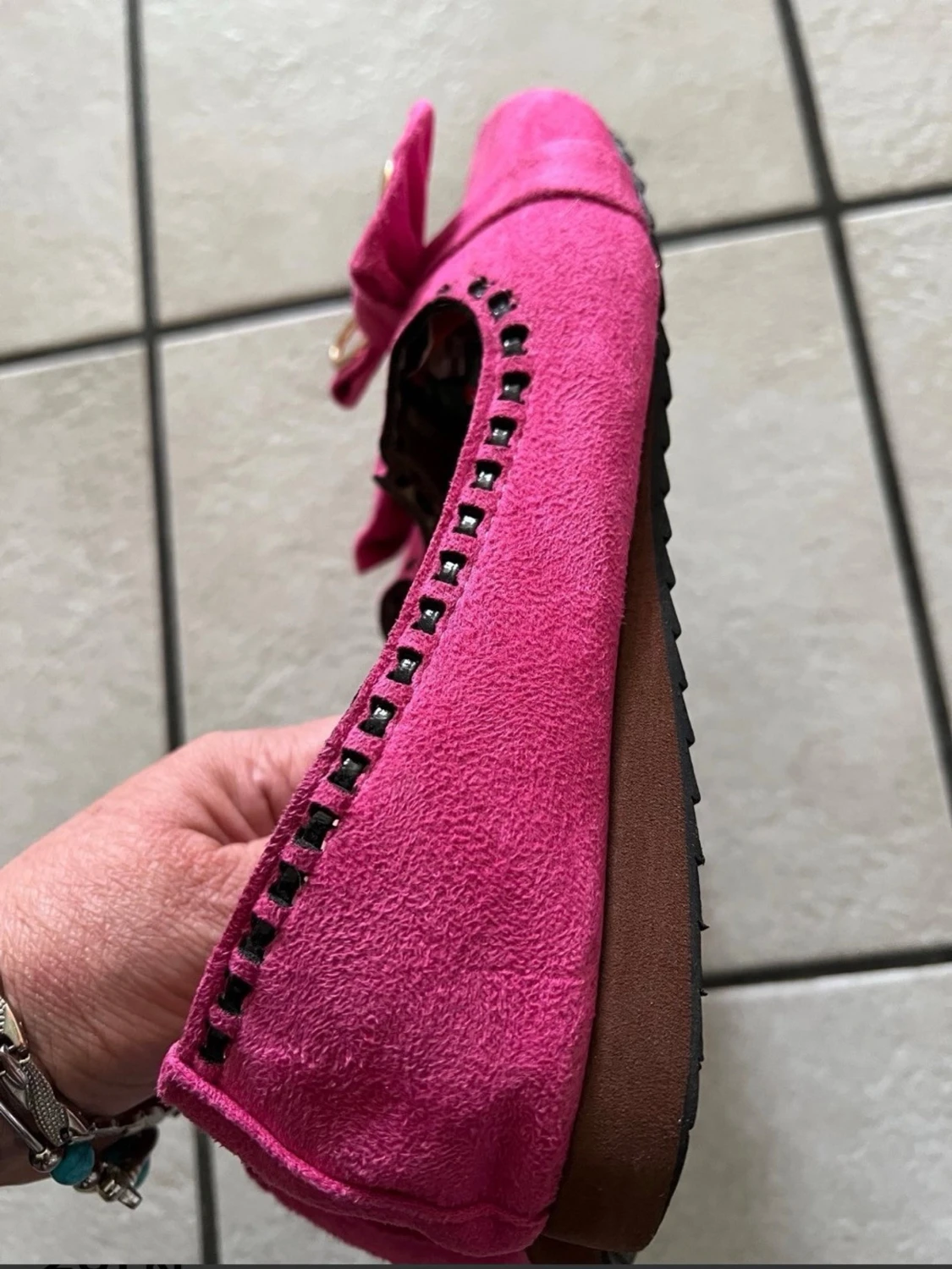 Rosa ballerinaskor med rosett ENS - 2