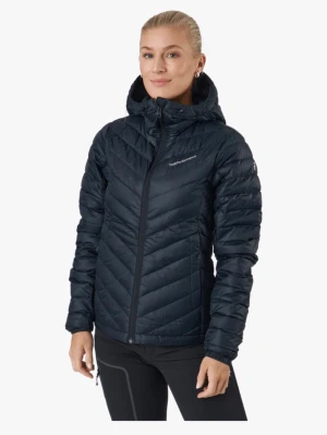 Svart dunjacka från Peak Performance - Säljer en svart dunjacka från Peak Performance med huva och snygga quiltade sömmar. Jackan har dragkedja framtill och logga på bröstet. Perfekt för kalla vinterdagar och har en modern, figurnära passform. Lite trasig vid armen men man ser inte, orginalpriset är 2399kr