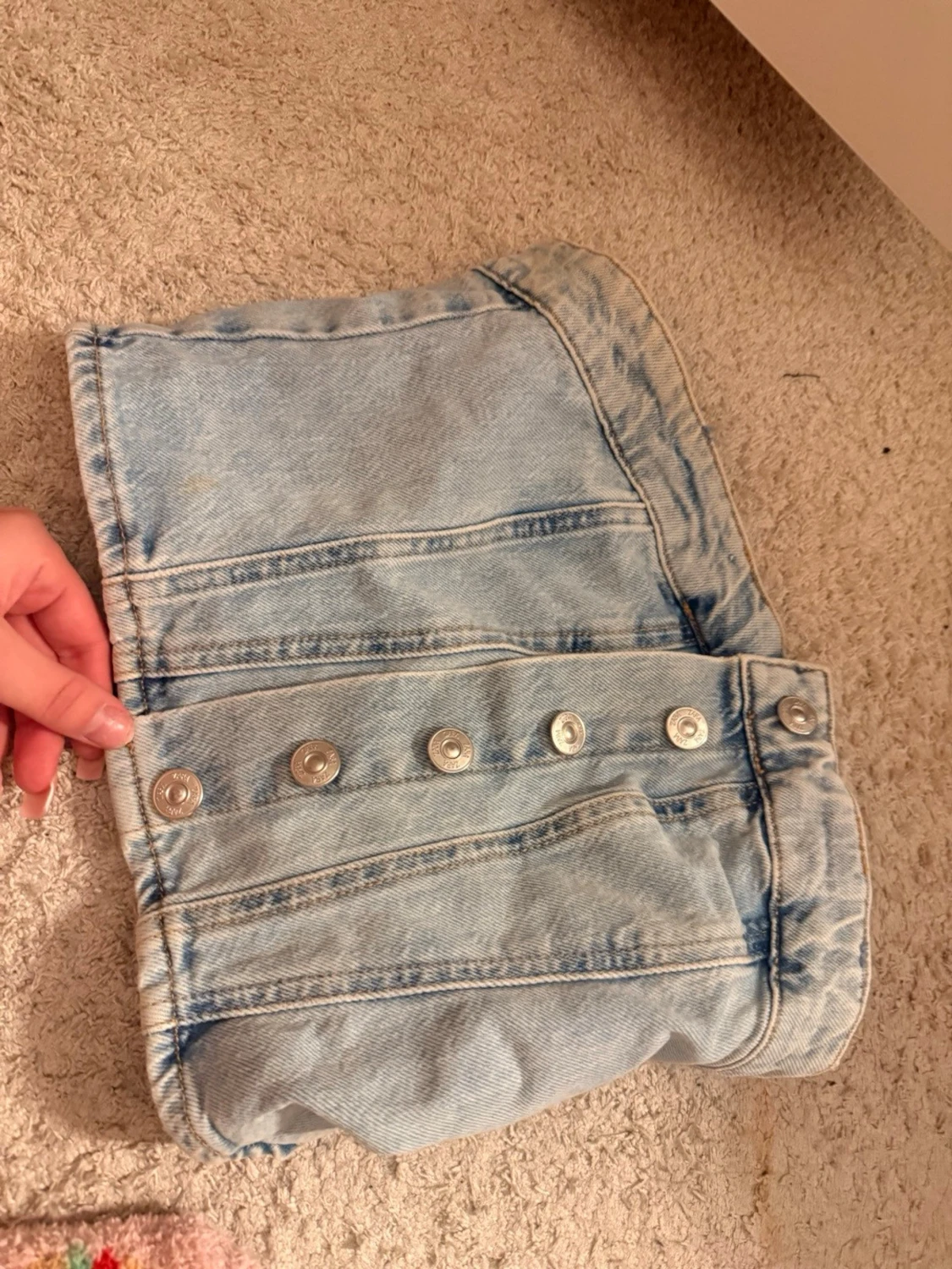 Ljusblå denim tubtopp från Zara - 3