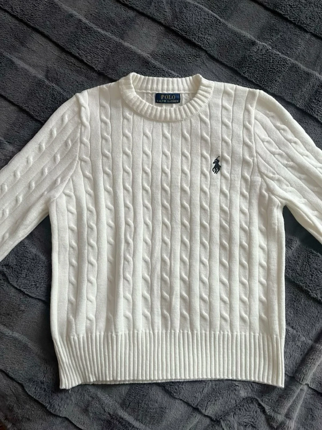 Vit kabelstickad tröja Polo Ralph Lauren - 1