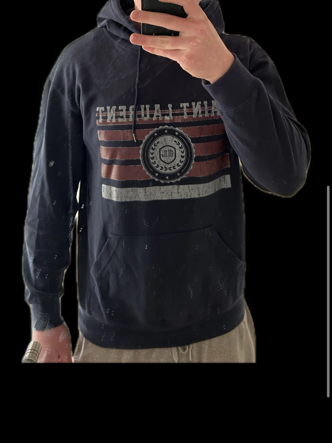 Mörkblå hoodie  - 3