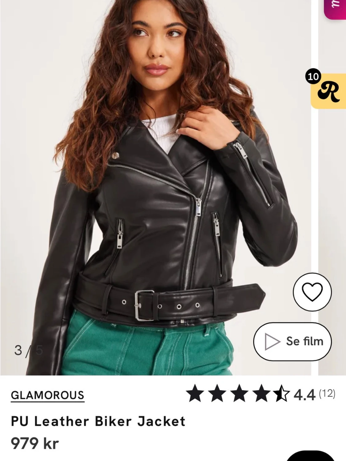 Svart biker skinnjacka Glamorous - 1