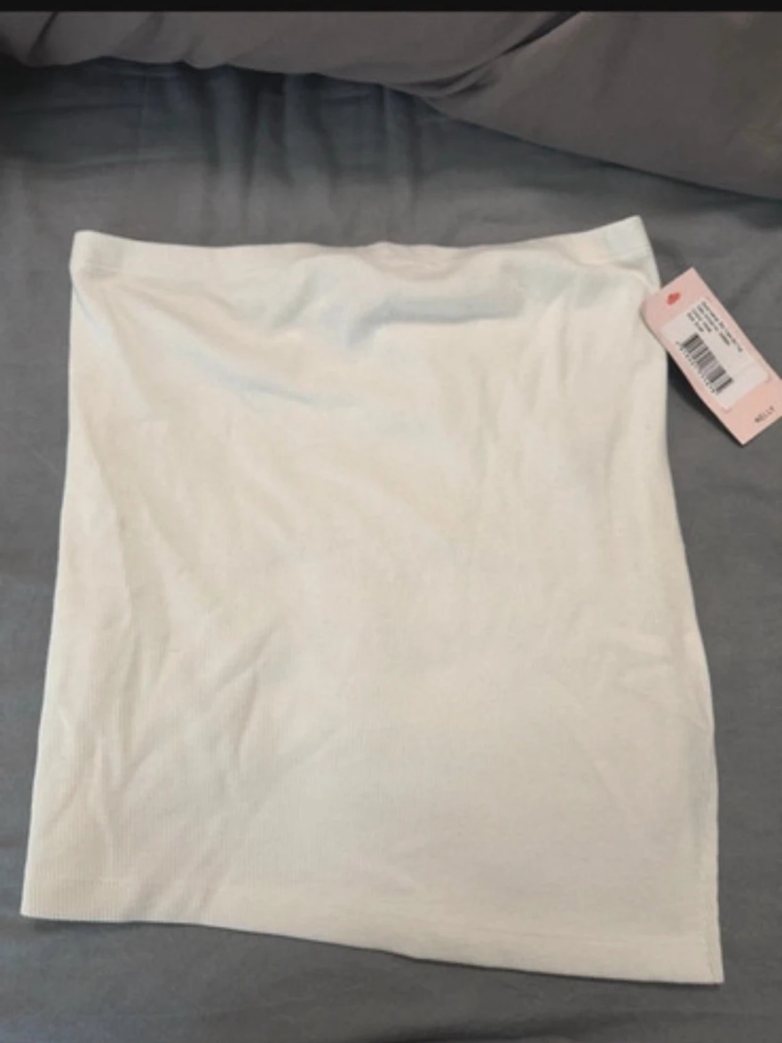 Vit ribbad kortkjol från Gina Tricot - 1