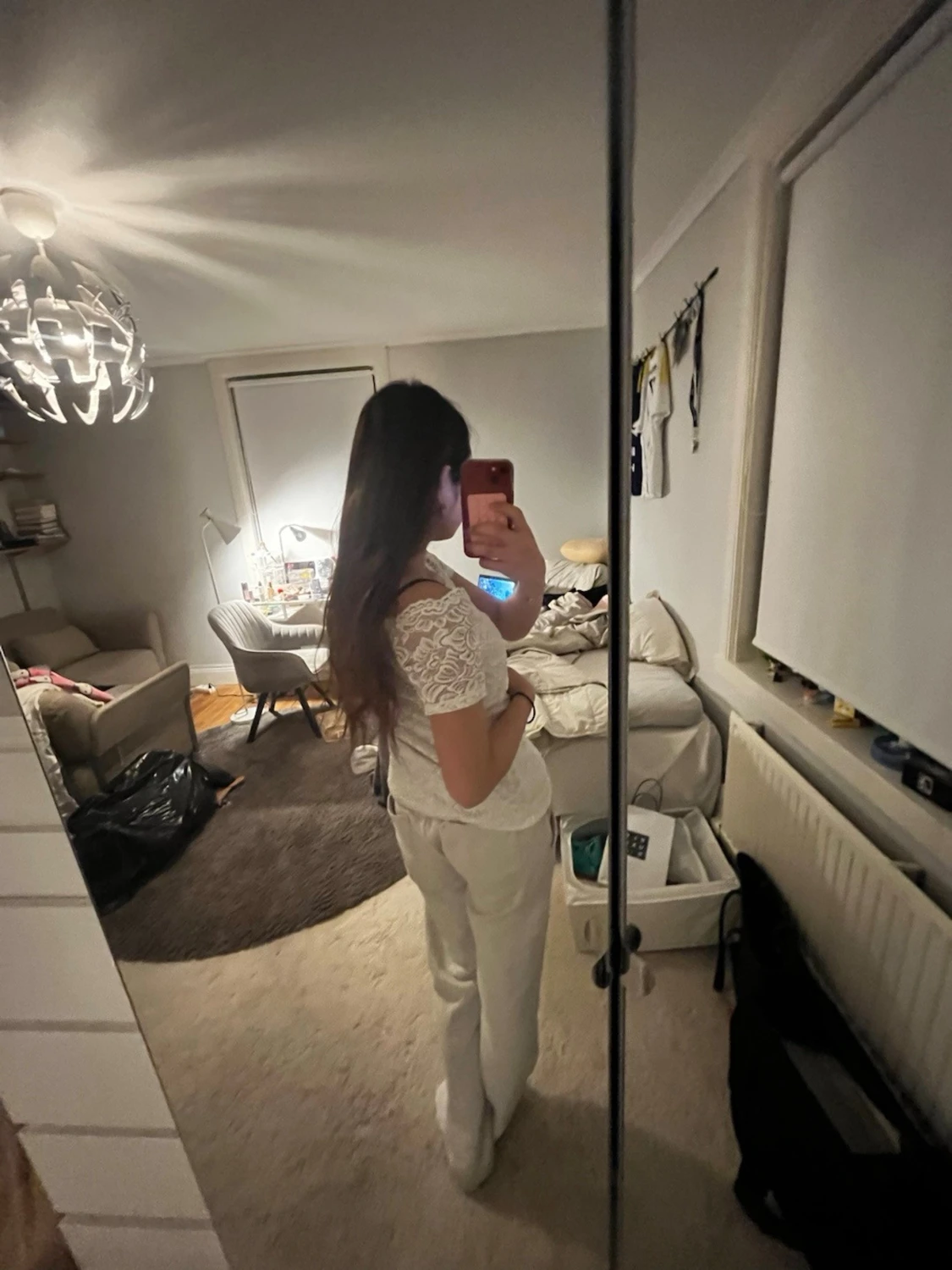 Vit spetsblus med off shoulder - 2