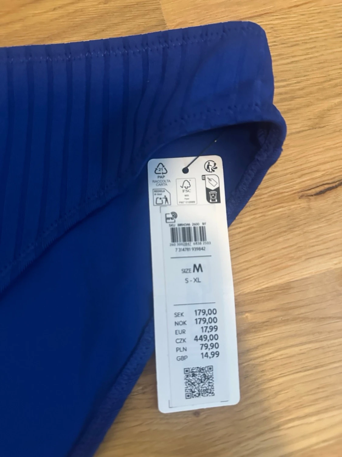 Blå ribbad bikiniunderdel H&M - 2