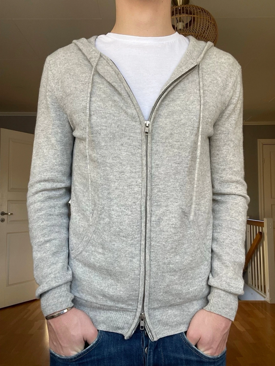 John Henric kashmir zip grå