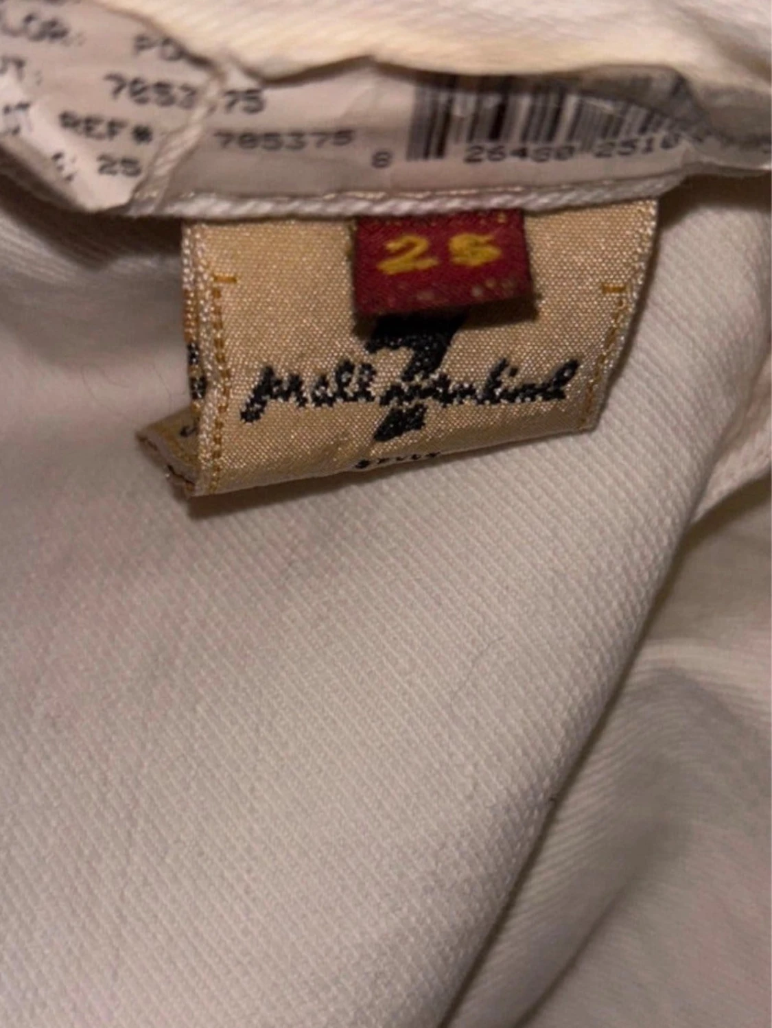 Vita utsvängda jeans med tagg - 3