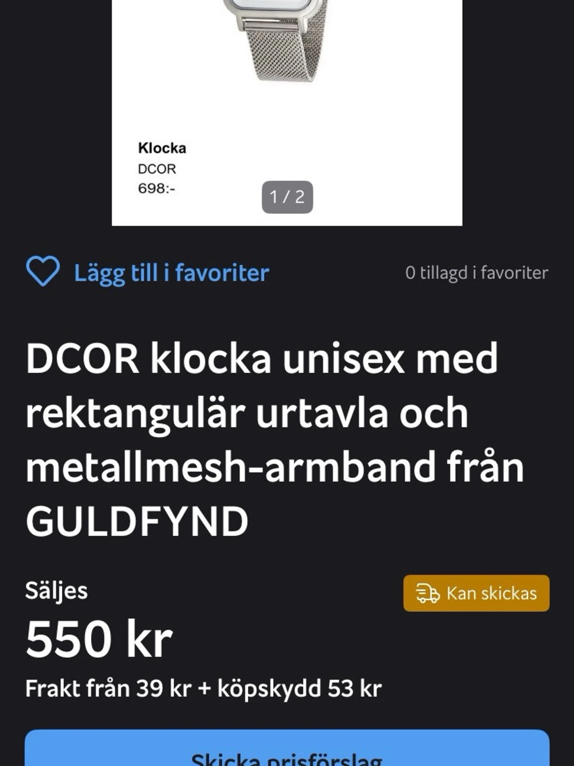 DCOR Kvadratisk 48mm Herrklocka - 6