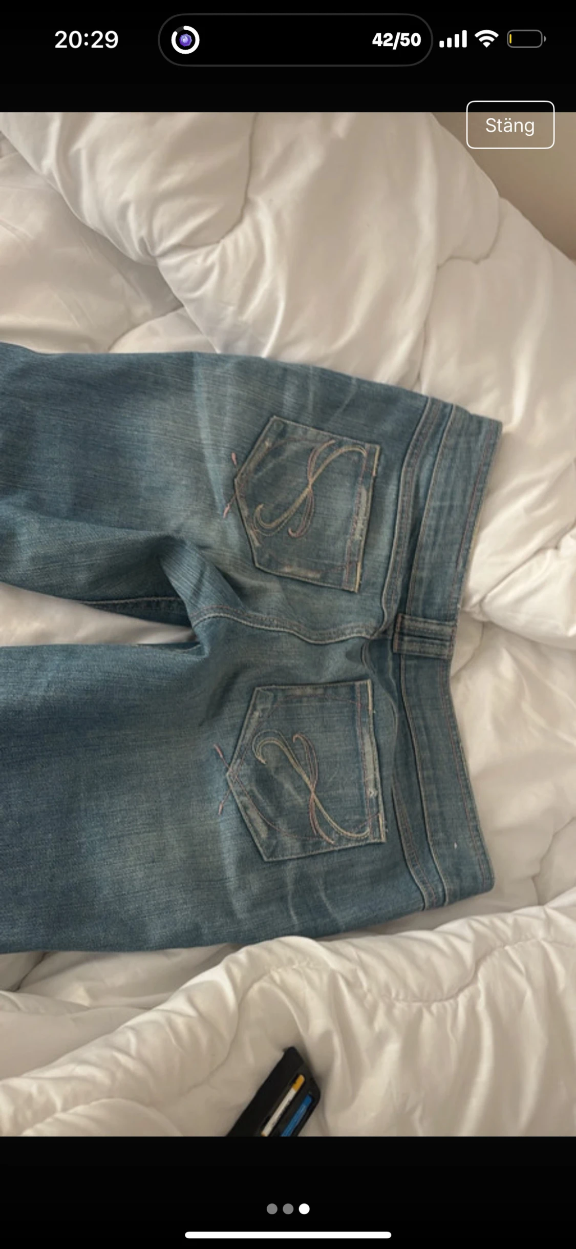 Blå bootcut jeans  - 2