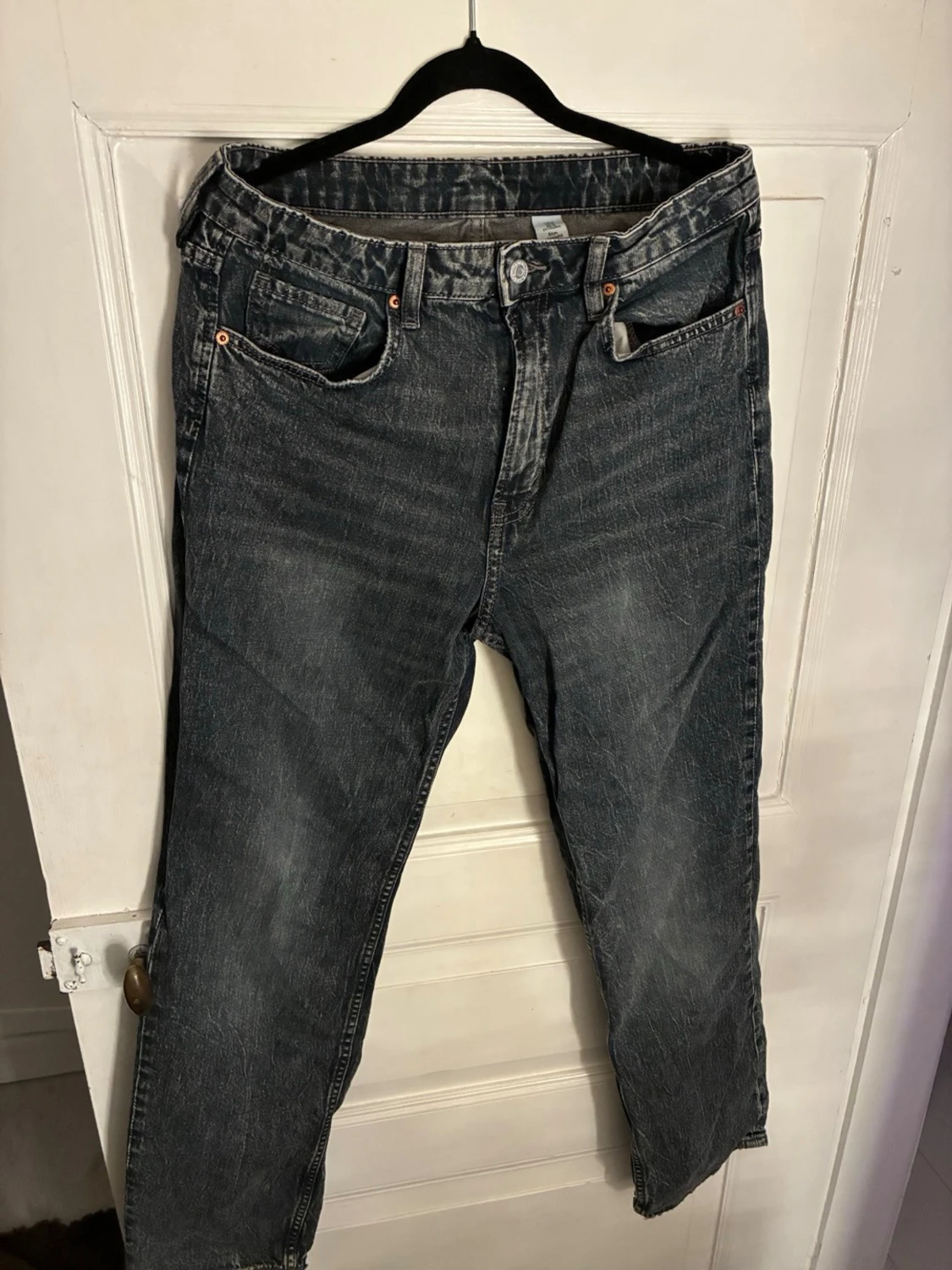 Blå/grå vintage jeans med rak passform H&M - 1