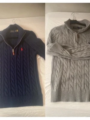 Två kabelstickade tröjor med dragkedja - 1000