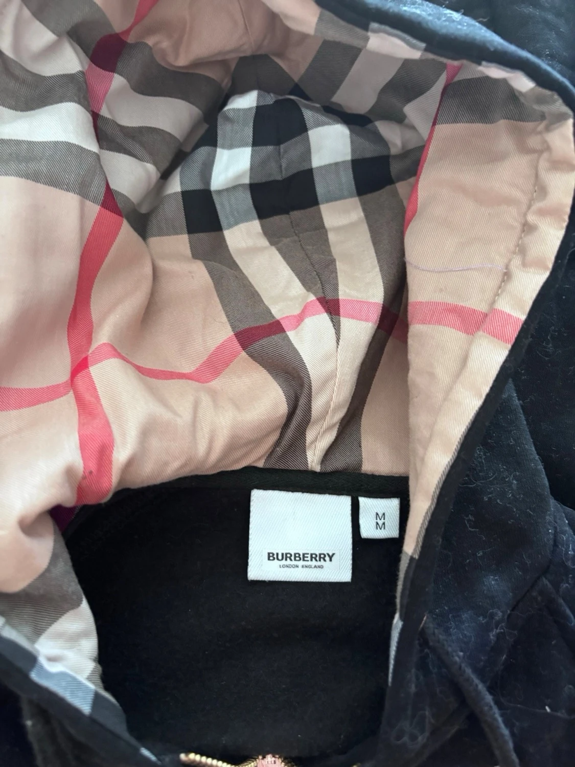 Svart hoodie från Burberry med dragkedja - 1