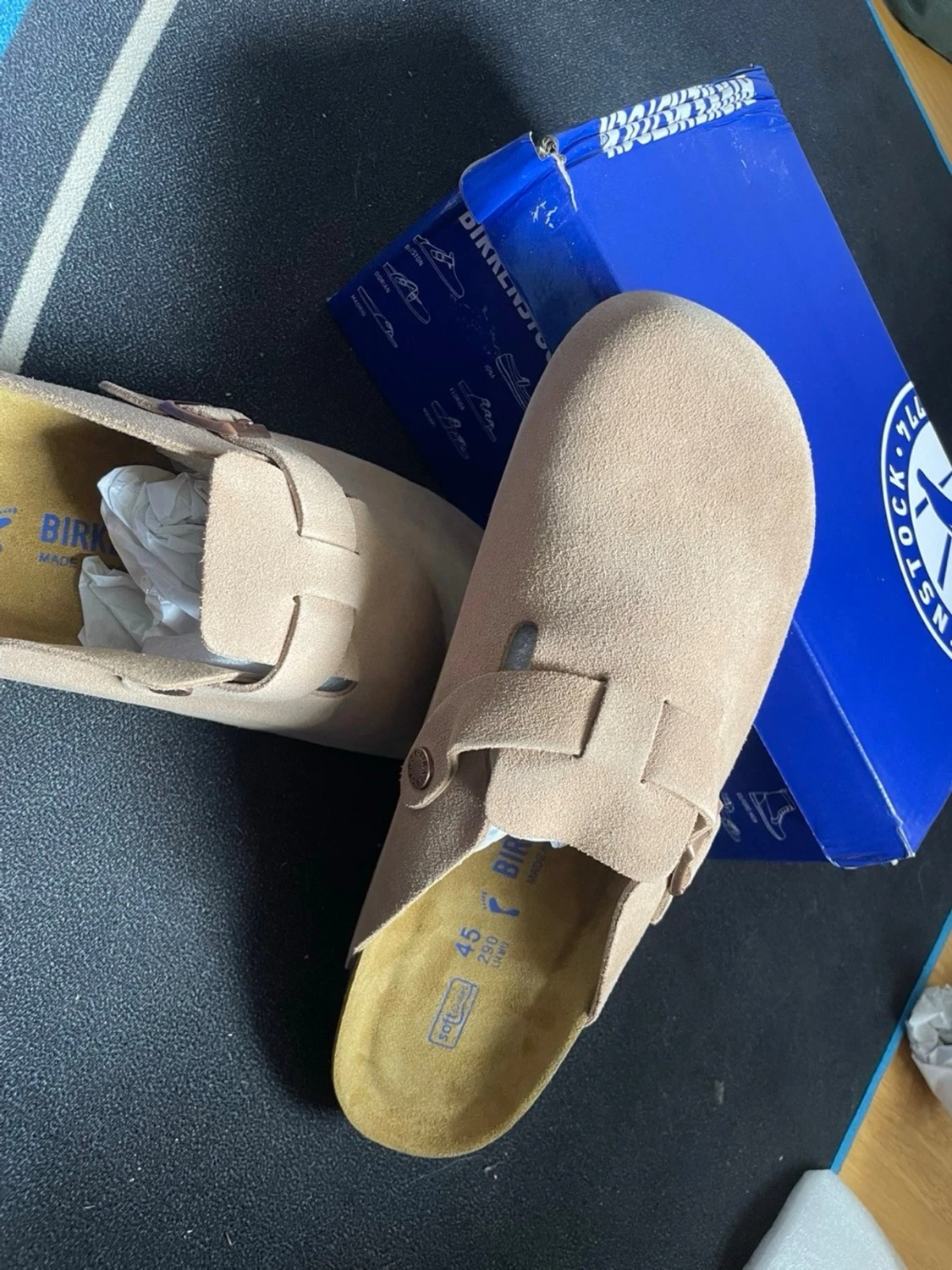 Mus color Birkenstock Boston tofflor mocka