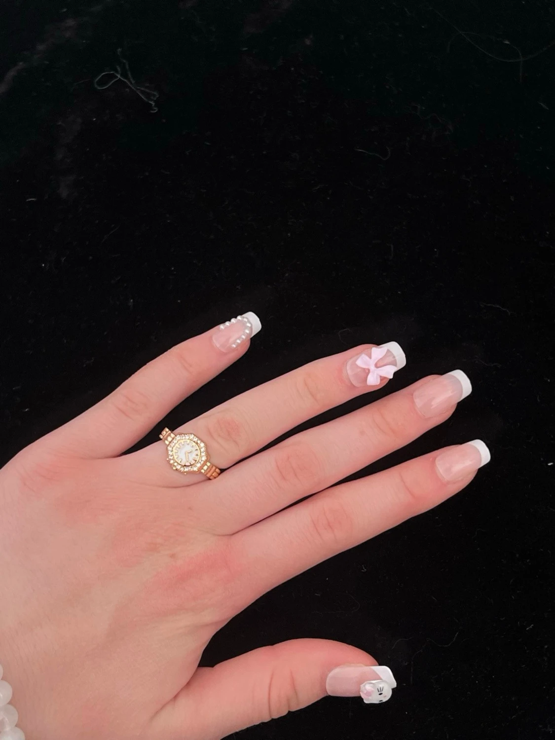 Guldig klock ring  - 1