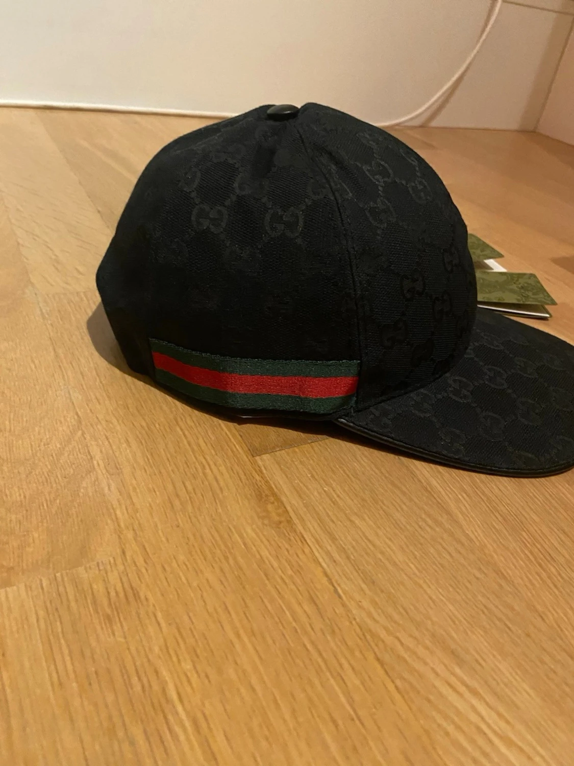 Svart Gucci keps med GG-mönster - 1