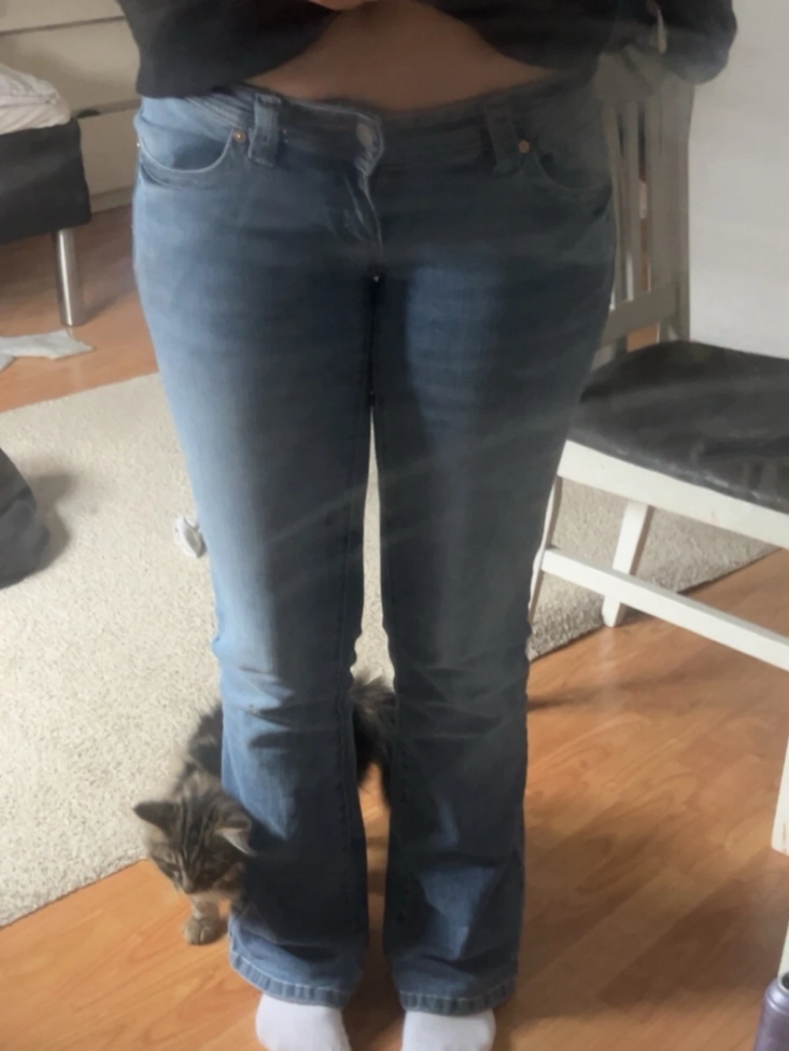 Ljusblå bootcut jeans från Abrand - 6