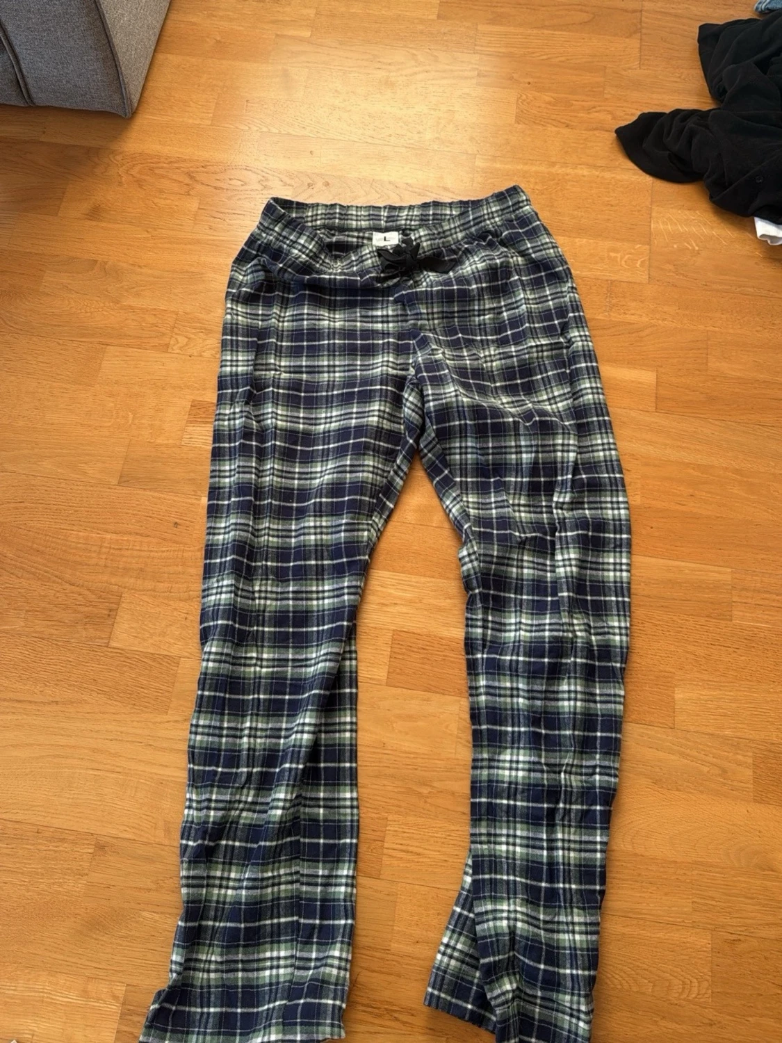 Rutiga pyjamasbyxor i blått och grönt