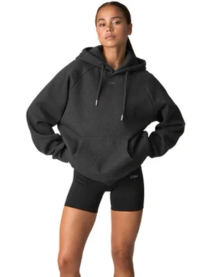 Mörkgrå hoodie från ICANIWILL - Snygg mörkgrå hoodie från ICANIWILL med broderad logga på bröstet🌟. Notera att det finns ett litet hål på högra armen!