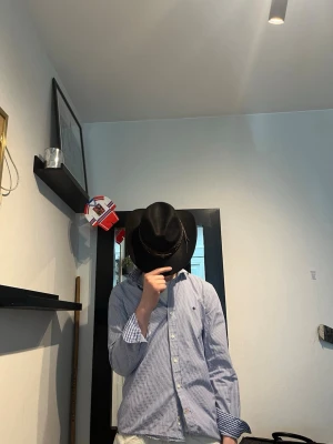 Blårandig skjorta från Morris  - Snygg blårandig skjorta med klassisk krage och knäppning framtill. Skjortan har långa ärmar och en relaxed passform, perfekt för en chill och stilren look. Tillverkad i bomull för skön känsla hela dagen, perfekt till sommaren och går även att ha en t-shirt under för lite mer soft look. Modellen är 182 och väger 75 kg