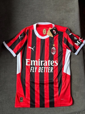 AC Milan matchtröja Puma röd/svart - Hej, Säljer en officiell AC Milan matchtröja från Puma i rött och svart med vita detaljer. Det är mycket bra skick. Tröja är gjord av polyester och aldrig använd 