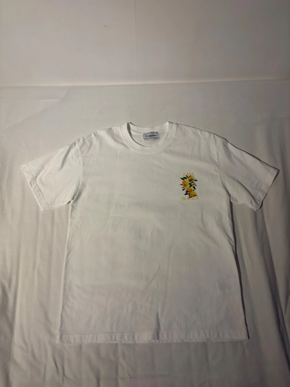 Vit Casa Blanca t-shirt med citrontryck