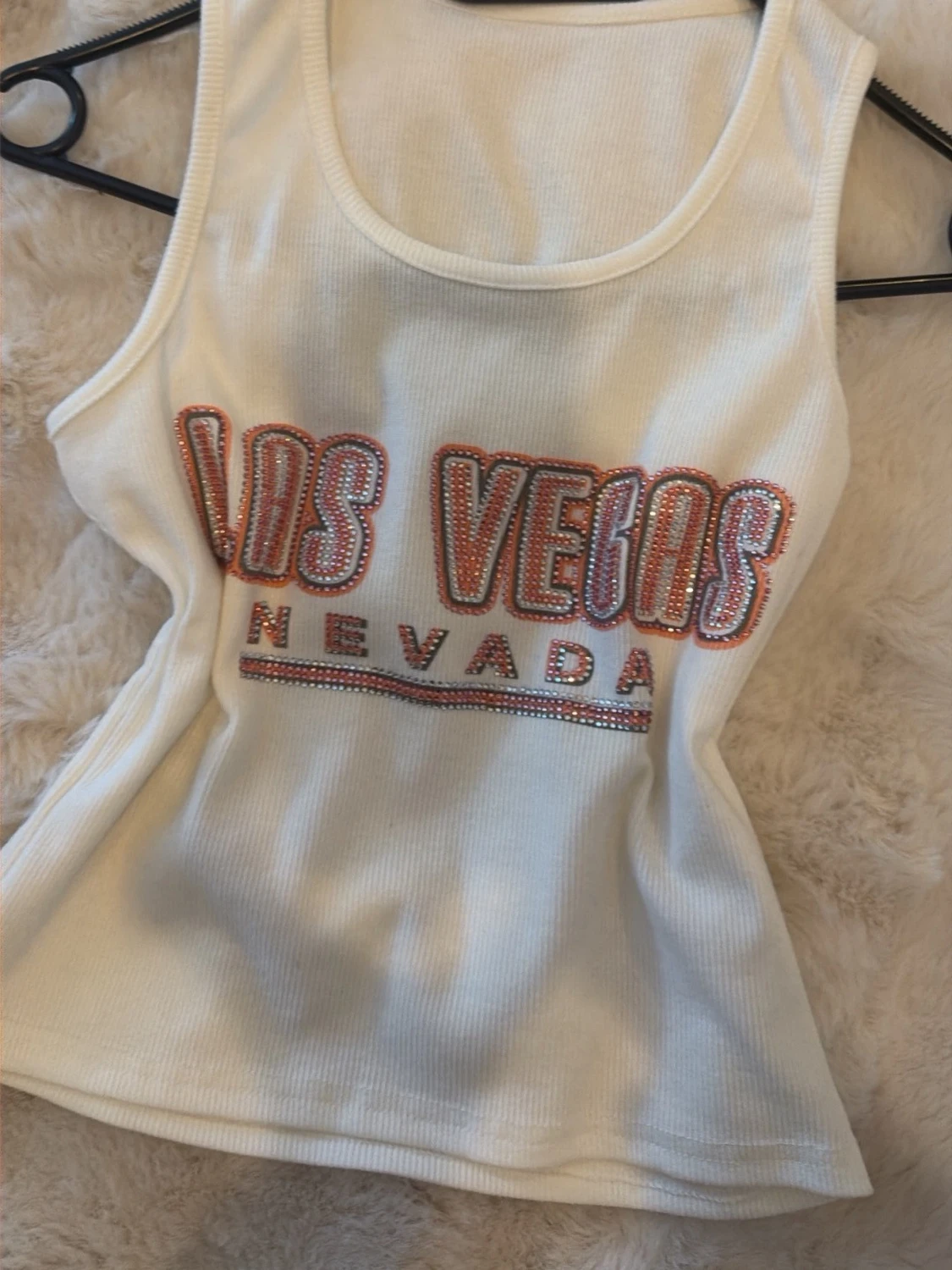 Vit ribbad linnetopp Las Vegas