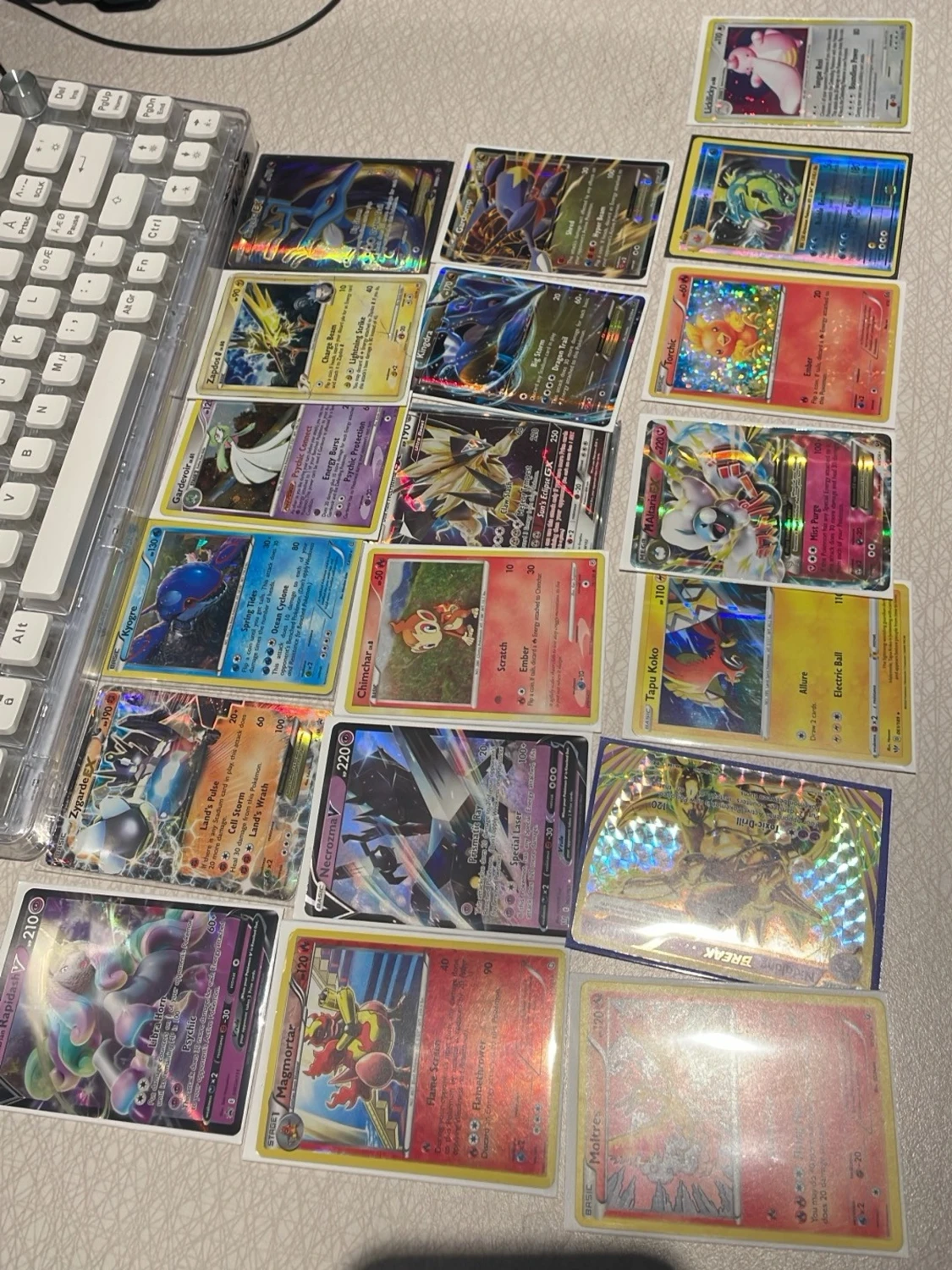 Samling Pokémonkort blandade holo