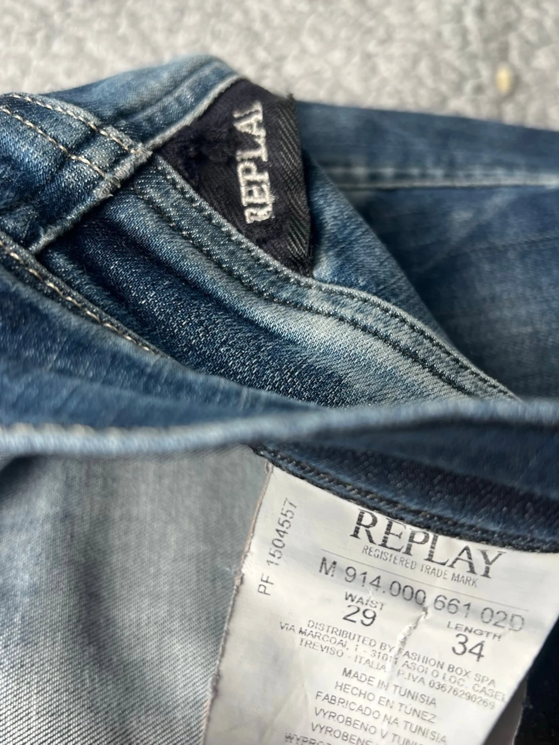 Mörkblå replay anbass jeans - 4