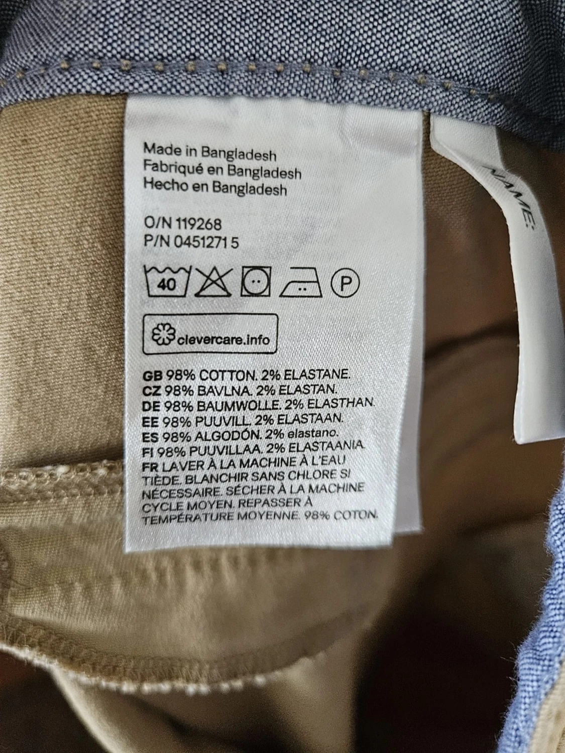 Beige chinos med smal passform - 3