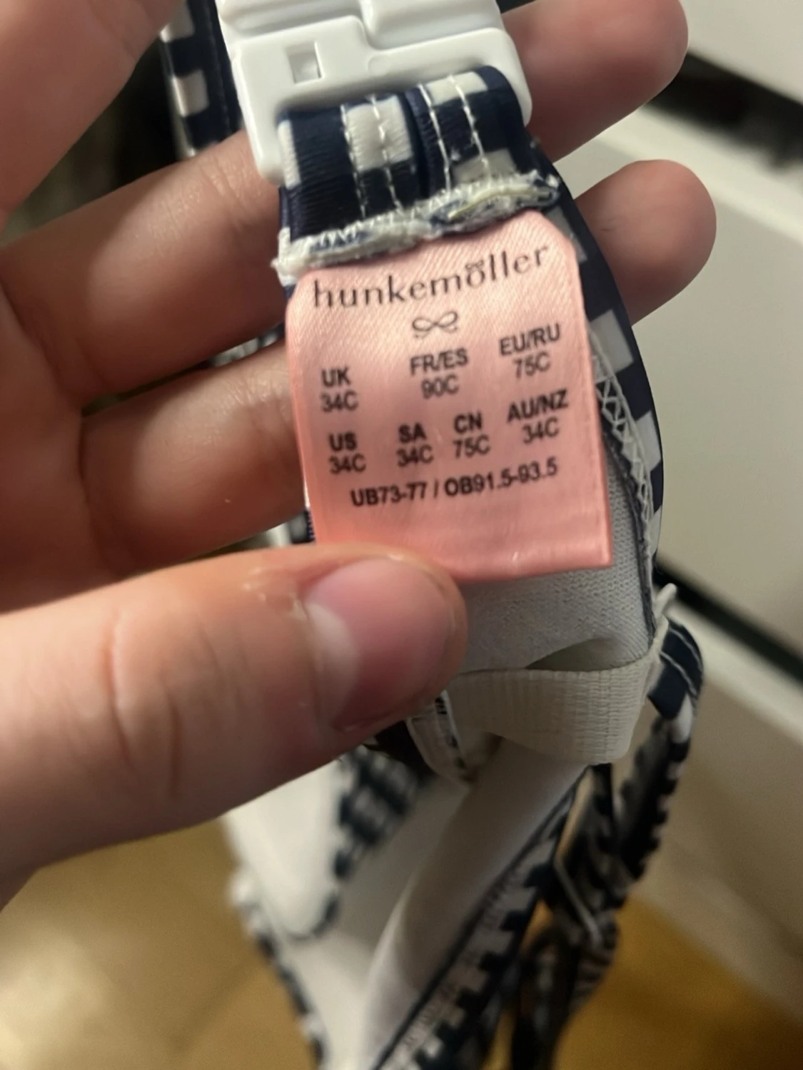 blå vit rutig bikini - 1