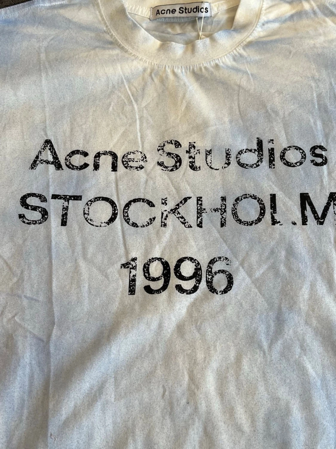 Acne Studios t-shirt med tryck dust white/blue - 1