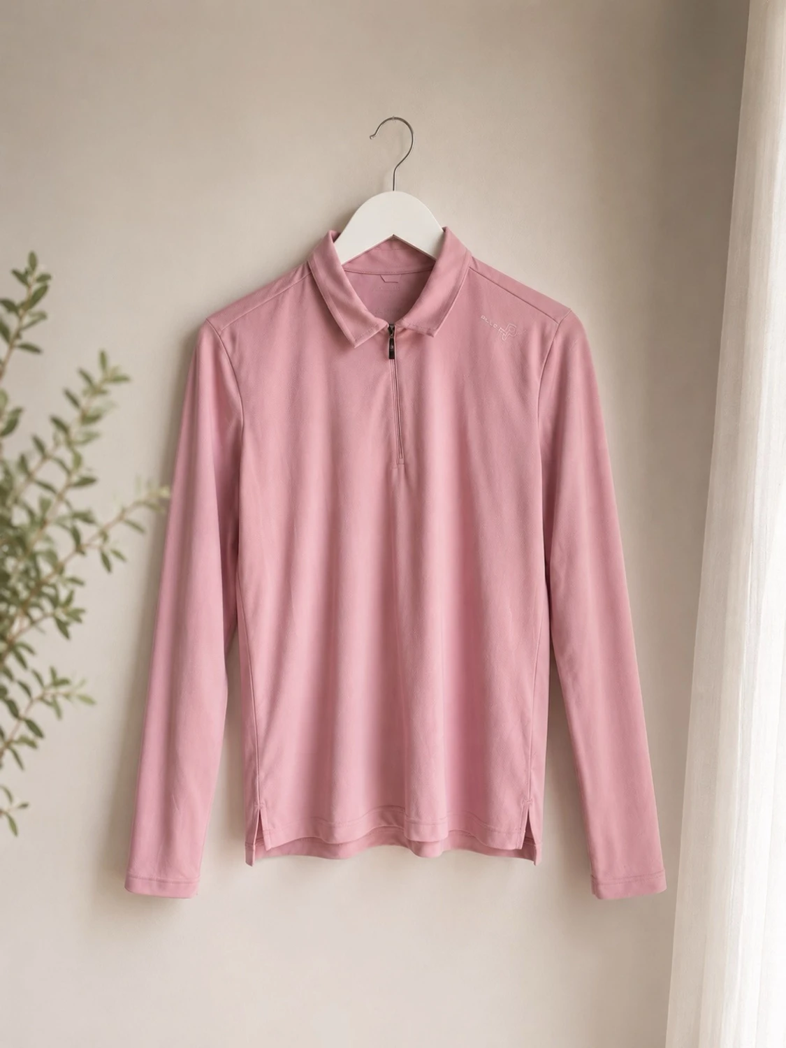 Rosa långärmad polotopp från Pelle P