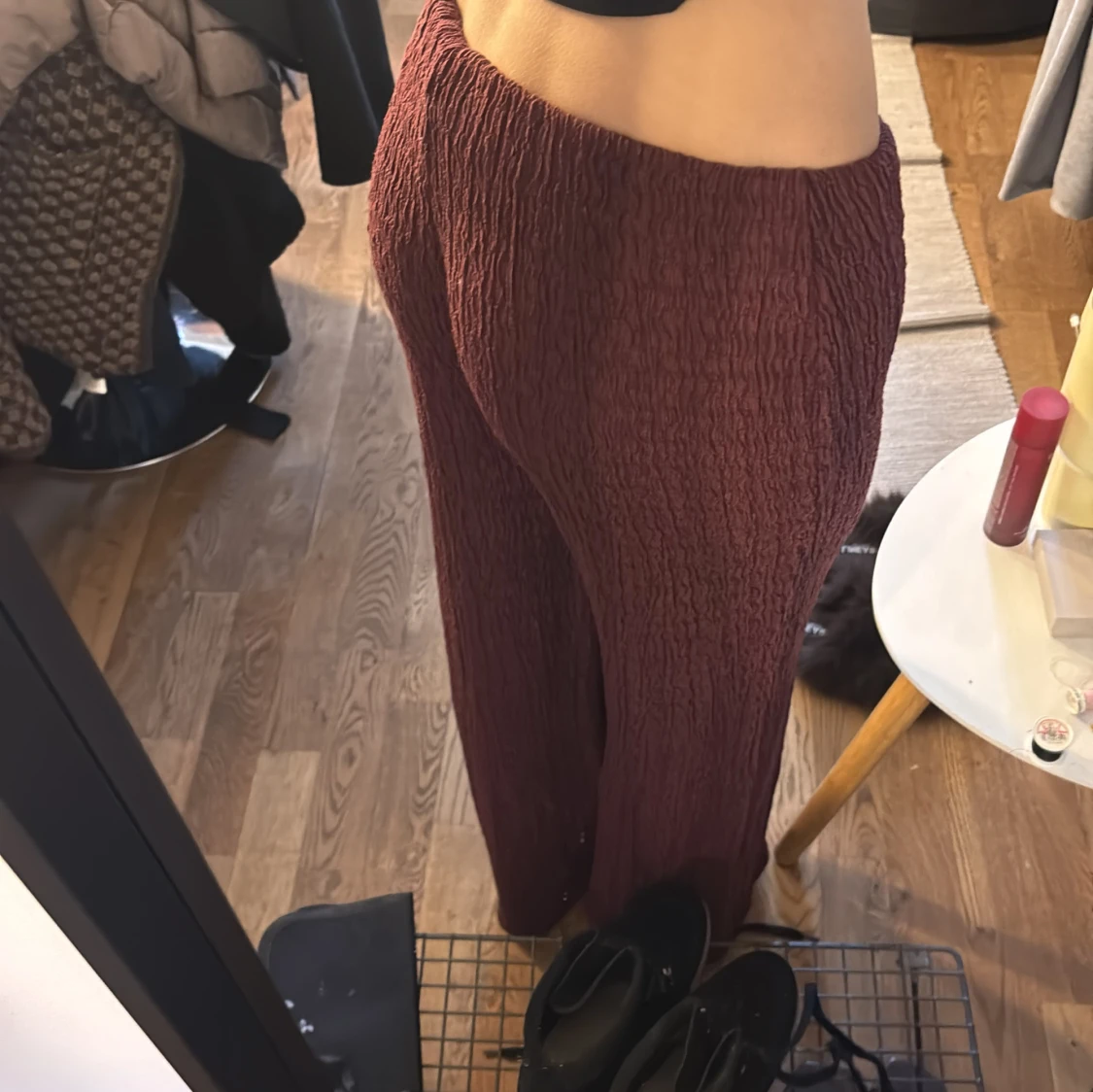 Bruna ribbade mjukisbyxor - 2