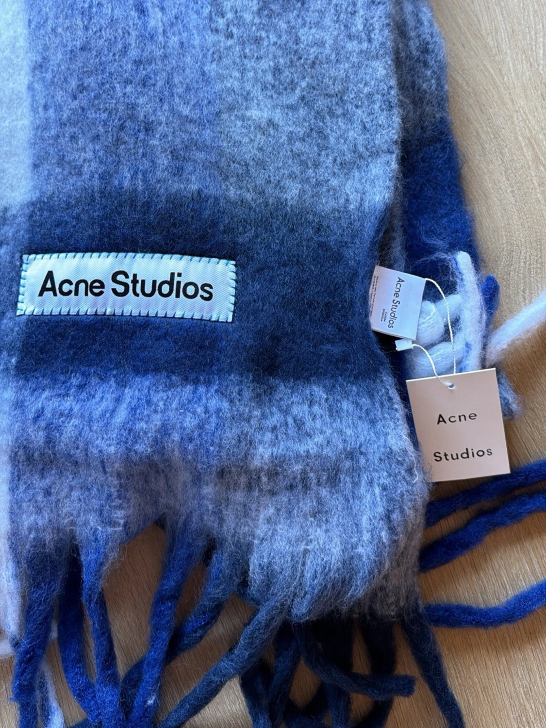 Rutig blå och vit halsduk Acne Studios - 1