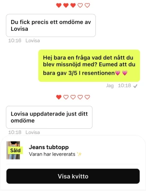 Resention  - Vet inte vad som va fel.. gjorde inget fel postade tillomed dagen efter hon köpte