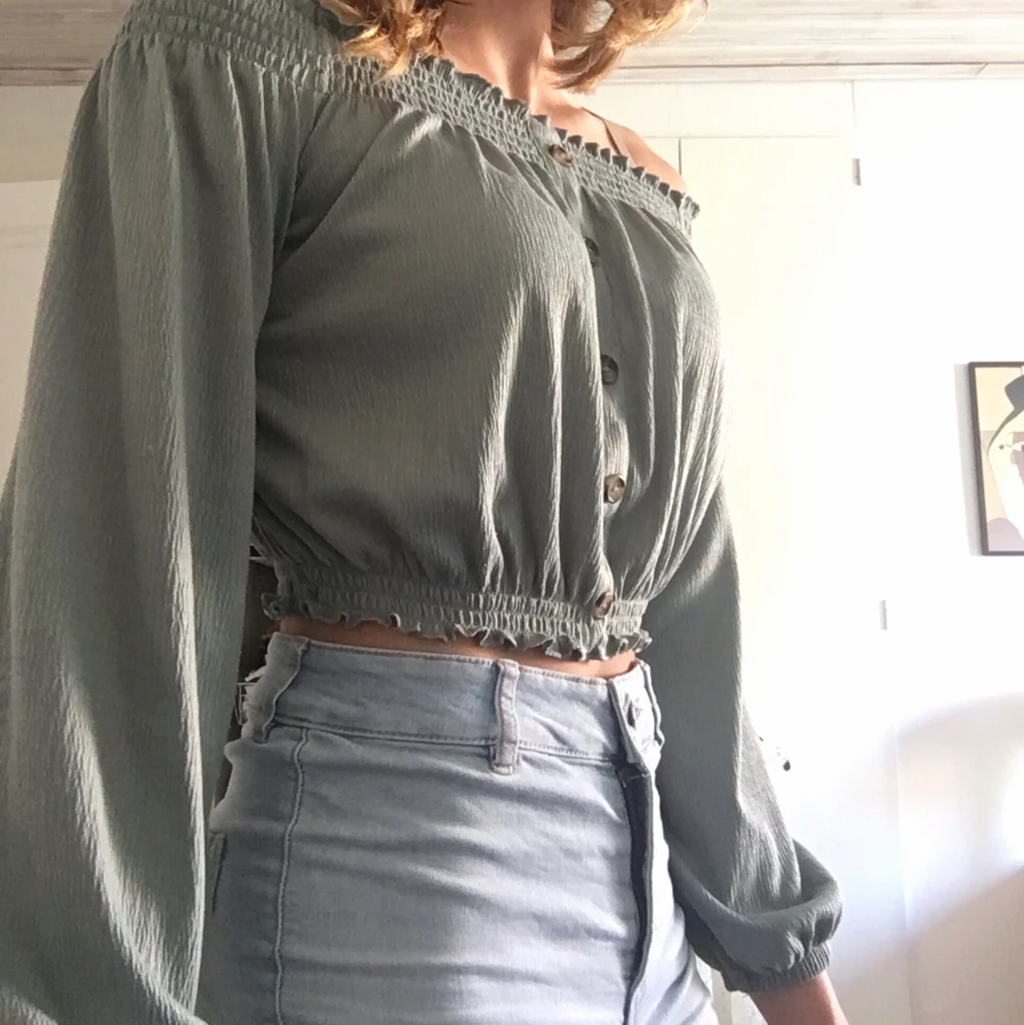 Långärmad offshoulder 