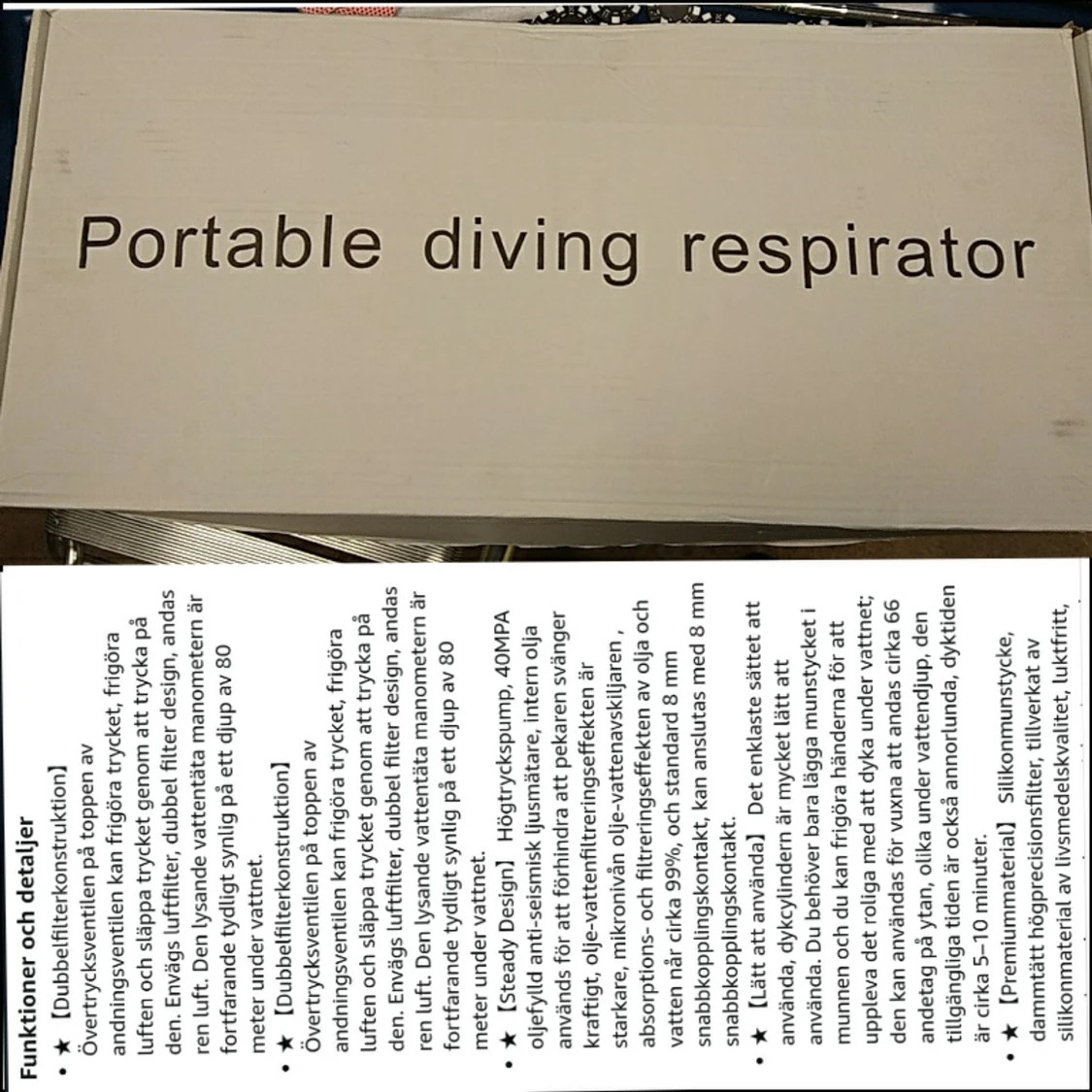 Portable Diving Respirator