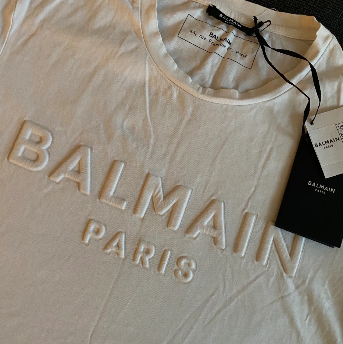 White balmain unisex tshirt oversized  - 90