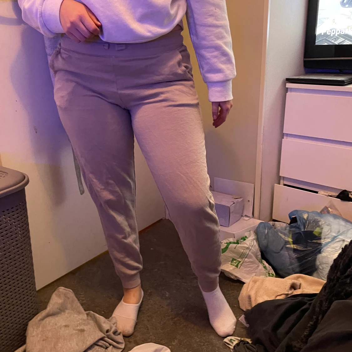 Beige mjukis byxor  - 90