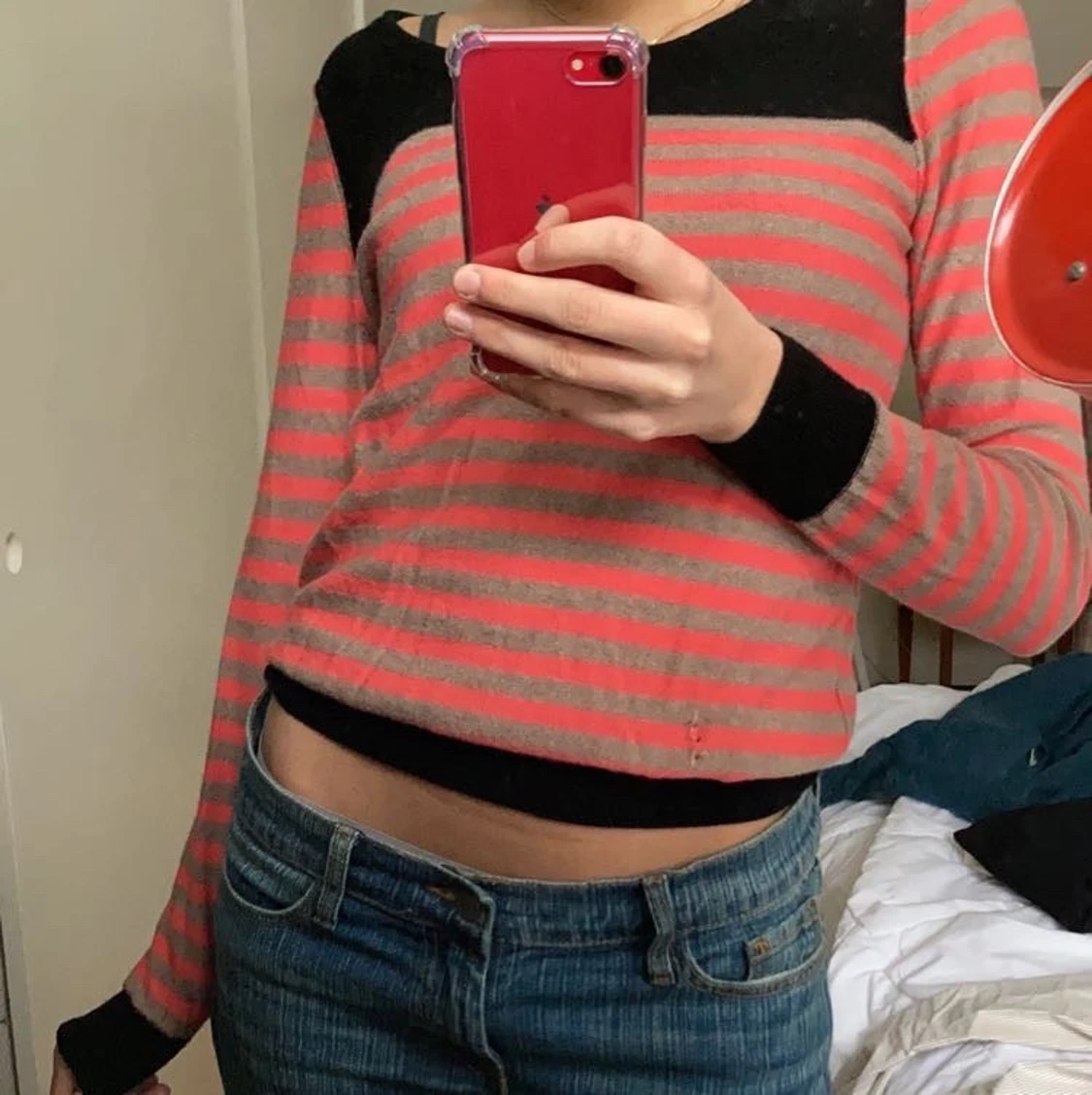 Randig stickad tröja - 90