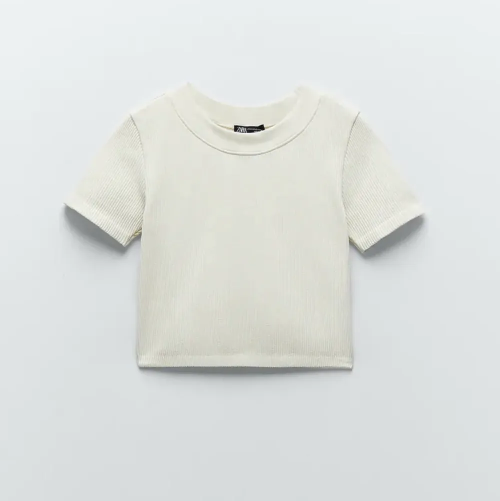 Superfin enkel bas T-shirt från Zara. Cropped och ribbad. Helt oanvänd med prislapp kvar. Köpt för 119kr.. T-shirts.