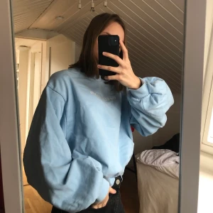 Tröja Weekday - Superfin blå tröja från Weekday i storlek S. Den har några små små fläckar på framsidan men man ser dem typ inte, skickar bild om du är intresserad! 