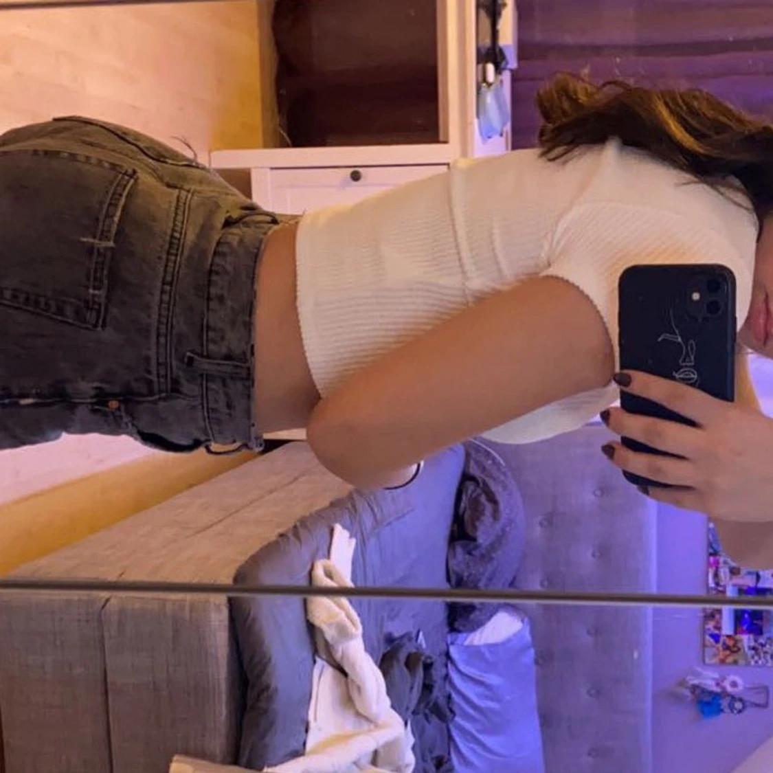 Croppad vit topp - 90