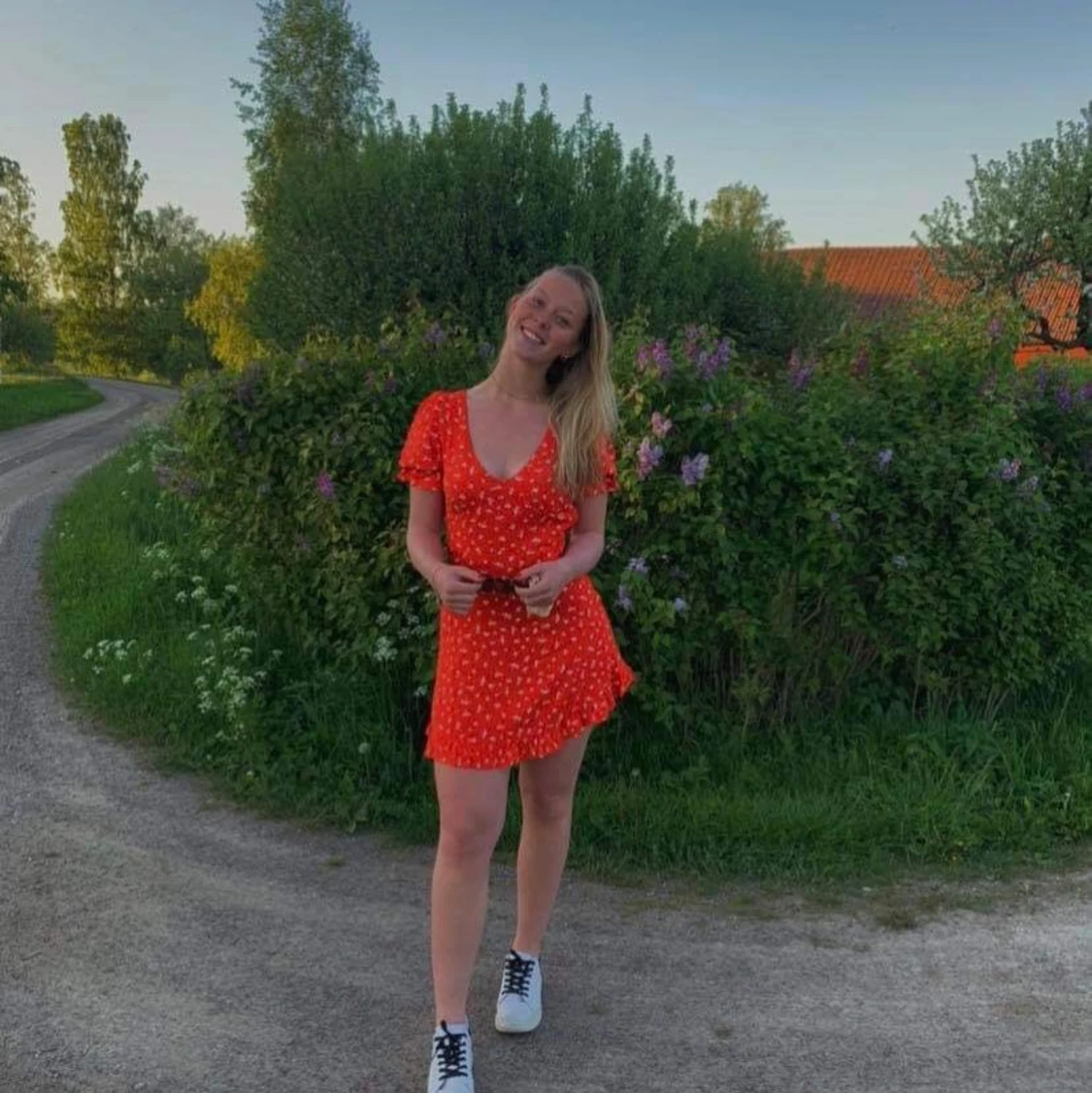 Röd sommar klänning  - 90